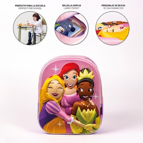 Disney Disney Prinsessen Rugzak 3D - Hoogte 31cm Disney Disney Prinsessen Rugzak 3D - Hoogte 31cm