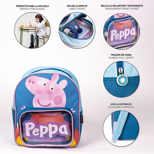 Peppa Pig Peppa Pig Backpack 2 Fächer - Höhe 30cm Peppa Pig Peppa Pig Backpack 2 Fächer - Höhe 30cm