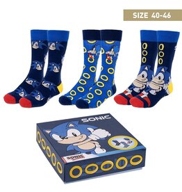Sonic Sonic the Hedgehog Sokken - 3 Paar Cadeauverpakking - Maat 40-46