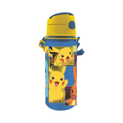 Pokemon Pokemon Drinkbeker Aluminium Drukknop - Inhoud 600ML Pokemon Pokemon Drinkbeker Aluminium Drukknop - Inhoud 600ML