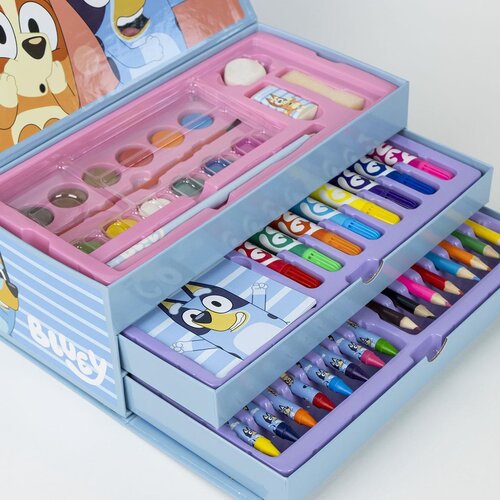 Bluey Bluey Tekenen Knutselen Tekendoos Jongens Meisjes - 44 Pieces Bluey Bluey Tekenen Knutselen Tekendoos Jongens Meisjes - 44 Pieces