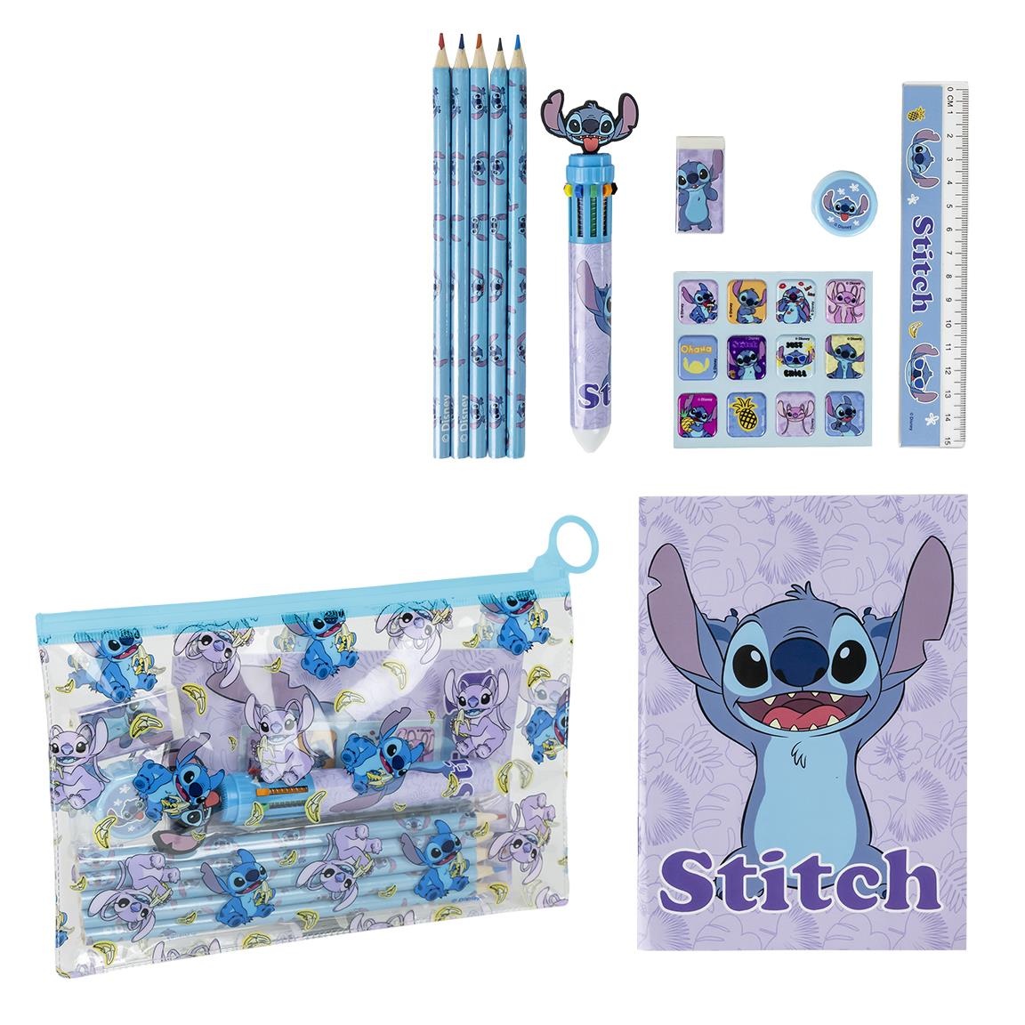 Disney Disney Stitch Pouch with Contents - 8 Pieces