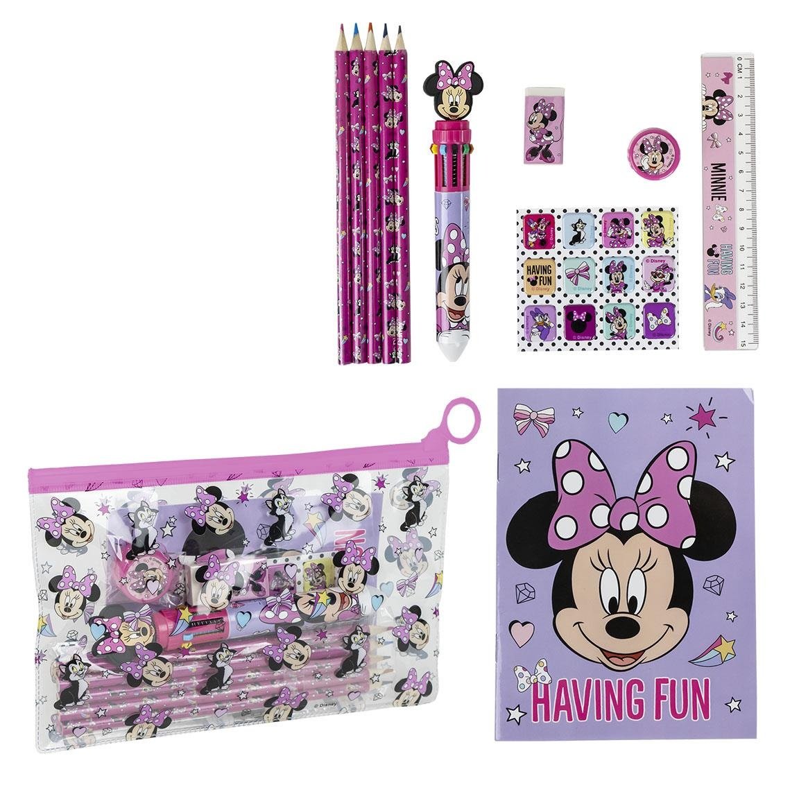 Disney Disney Minnie Mouse Pencil Case with Contents - 8 Pieces
