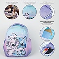 Disney Disney Stitch and Angel Backpack Girls 2 Pockets - Height 42cm Disney Disney Stitch and Angel Backpack Girls 2 Pockets - Height 42cm