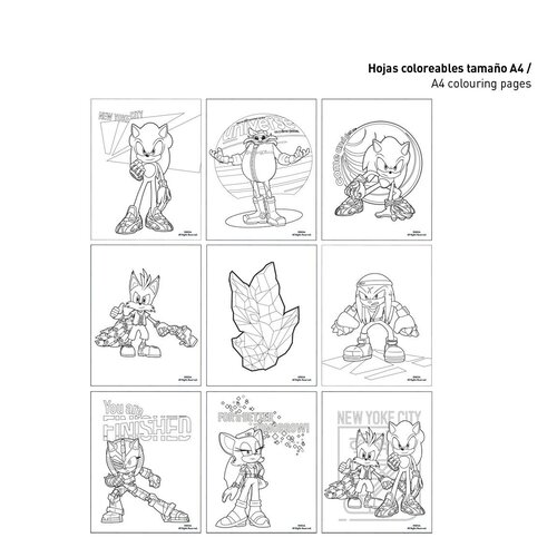 Sonic the Hedgehog Sonic Prime Drawing Set Colors - 16 pieces