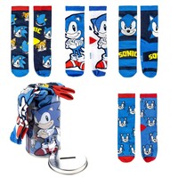 Sonic the Hedgehog Socks in Money Box - 4 Pairs of Socks Boys Girls