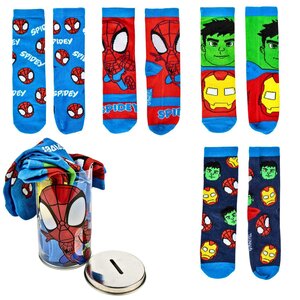 Marvel Spidey and his Amazing Friends Sokken in Spaarpot - 4 Paar Marvel Spidey and his Amazing Friends Sokken in Spaarpot - 4 Paar