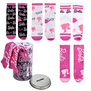Barbie Barbie Socken in Spardose 4 Paare Barbie Barbie Socken in Spardose 4 Paare