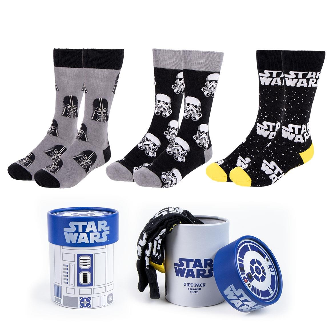 Star Wars Sokken Heren Dames R2D2 Darth Vader Stormtrooper 3 Paar Merchandise4All