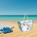 Disney Disney Frozen 2 Strandtas mit Reißverschluss Damen Einkaufstasche Mädchen Disney Disney Frozen 2 Strandtas mit Reißverschluss Damen Einkaufstasche Mädchen