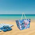 Disney Disney Stitch und Angel Strandtasche mit Reißverschluss Mädchen Einkaufstasche Damen