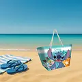 Disney Disney Stitch Strandtasche mit Reißverschluss Mädchen Einkaufstasche Damen - Nur Stitch