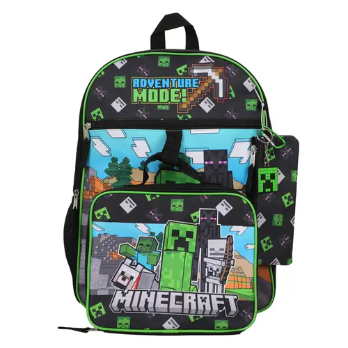 Minecraft Minecraft Rucksack 5-teiliges Set – Jungen Schulranzen Mädchen – mit Lunchkit & Federmäppchen Minecraft Minecraft Rucksack 5-teiliges Set – Jungen Schulranzen Mädchen – mit Lunchkit & Federmäppchen
