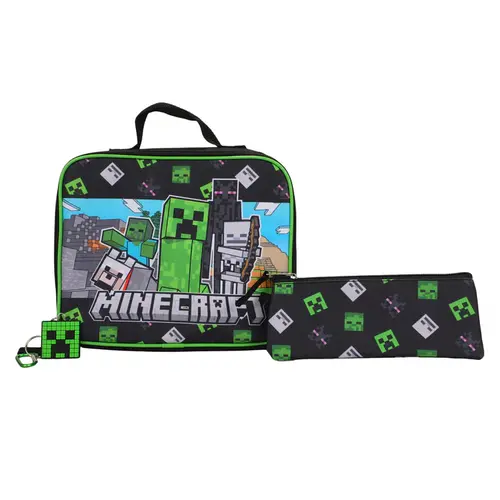 Minecraft Minecraft Rucksack 5-teiliges Set – Jungen Schulranzen Mädchen – mit Lunchkit & Federmäppchen Minecraft Minecraft Rucksack 5-teiliges Set – Jungen Schulranzen Mädchen – mit Lunchkit & Federmäppchen