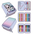 Disney Stitch & Angel Federmäppchen Kinder – 3-Fach Gefülltes Malset – Basteln & Zeichnen – Mädchen