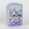 Disney Stitch & Angel Federmäppchen Kinder – 3-Fach Gefülltes Malset – Basteln & Zeichnen – Mädchen