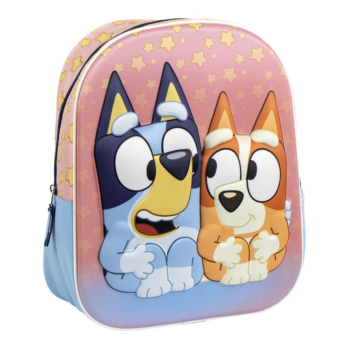 Bluey Bluey and Bingo Kids Backpack – 3D School Bag 31 cm – Star Print – Preschool Ages 3-6