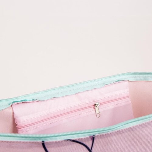 Disney Disney Stitch Strandtas – Grote Schoudertas met Angel – Lichtroze & Blauw – Ritsvak & Binnenvak