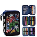Marvel Marvel Avengers Pencil Case for Kids – 3-Zip – 44-Piece Filled – Drawing & Writing – Boys School Case