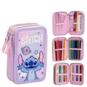 Disney Stitch Pencil Case for Girls – 3-Zip – 44-Piece Filled – Drawing & Writing – Kids School Case Disney Stitch Pencil Case for Girls – 3-Zip – 44-Piece Filled – Drawing & Writing – Kids School Case