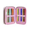 Disney Stitch Pencil Case for Girls – 3-Zip – 44-Piece Filled – Drawing & Writing – Kids School Case
