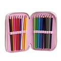 Disney Stitch Pencil Case for Girls – 3-Zip – 44-Piece Filled – Drawing & Writing – Kids School Case
