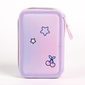 Disney Stitch Pencil Case for Girls – 3-Zip – 44-Piece Filled – Drawing & Writing – Kids School Case