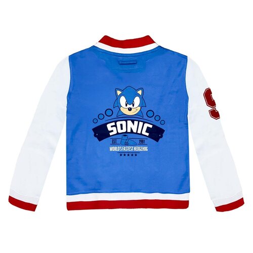 Sonic the Hedgehog Sonic the Hedgehog Jacke Kinder – Baseball Sweatjacke mit Aufdruck – Jungen Gamer Kleidung – Blau/Weiß Sonic the Hedgehog Sonic the Hedgehog Jacke Kinder – Baseball Sweatjacke mit Aufdruck – Jungen Gamer Kleidung – Blau/Weiß