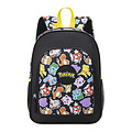 Pokemon Pokémon Kids Backpack – Black with Colorful Allover Print – 2 Compartments & Reflective Shoulder Straps