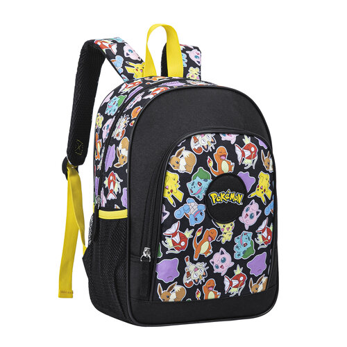 Pokemon Pokémon Rugzak Kind – Zwart met Kleurrijke Allover Print – Met 2 Vakken en Reflecterende Schouderbanden Pokemon Pokémon Rugzak Kind – Zwart met Kleurrijke Allover Print – Met 2 Vakken en Reflecterende Schouderbanden