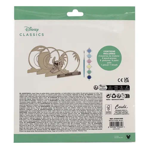 Disney Stitch Knutselset Kind – Houten Scène Tekenset – 6 Kleuren & Kwast – Creatief Speelgoed Disney Stitch Knutselset Kind – Houten Scène Tekenset – 6 Kleuren & Kwast – Creatief Speelgoed