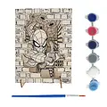 Marvel Spiderman Mal und Bastelset – Holz 3D Szene mit Farben und Pinsel
