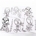 Marvel Spidey Malen nach Zahlen Set – Marvel Spidey and His Amazing Friends – 6 Seiten mit Farbe & Pinsel