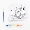 Bluey Bluey Paint by Numbers Set – 6 Sheets with Paint and Brush