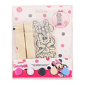 Disney Minnie Mouse Wooden Painting Set – Kids Craft Kit – Includes Paint & Brush