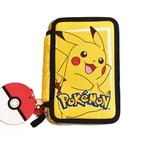 Pokémon Etui met Inhoud – 2 Vakken – Pikachu Design – Geel – Officieel Gelicenseerd