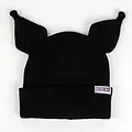 Hello Kitty Kuromi Mütze – Schwarze Beanie mit Ohren – Offizielles Sanrio Accessoire Hello Kitty Kuromi Mütze – Schwarze Beanie mit Ohren – Offizielles Sanrio Accessoire
