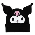 Hello Kitty Kuromi Mütze – Schwarze Beanie mit Ohren – Offizielles Sanrio Accessoire Hello Kitty Kuromi Mütze – Schwarze Beanie mit Ohren – Offizielles Sanrio Accessoire