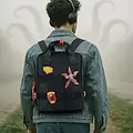 Stranger Things Stranger Things Backpack – Black Demogorgon Patch Backpack with Red Details Stranger Things Stranger Things Backpack – Black Demogorgon Patch Backpack with Red Details