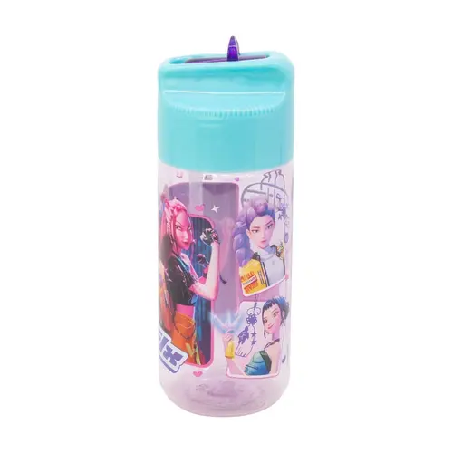 Kpop Demon Hunters Kpop Demon Hunters Drinkfles met Rietje – Turquoise Paars
