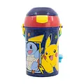 Pokemon Pokémon Water Bottle with Straw and Carry Strap – BPA-Free Kids Drink Bottle – Blue Red with Pikachu