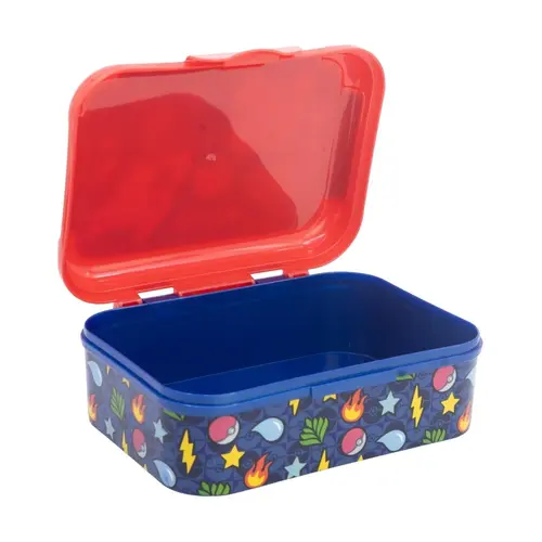 Pokemon Pokemon Broodtrommel Blauw Rood – Kinder Lunchbox met Pikachu – BPA Vrije School Brooddoos