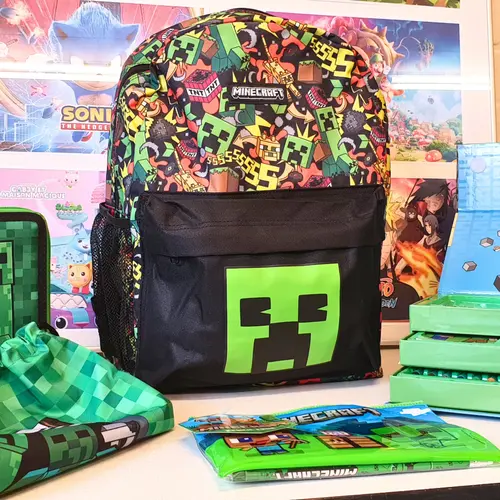 Minecraft Minecraft Backpack for Boys and Girls – Creeper School Backpack with Front Pocket and Bottle Holder – Officially Licensed