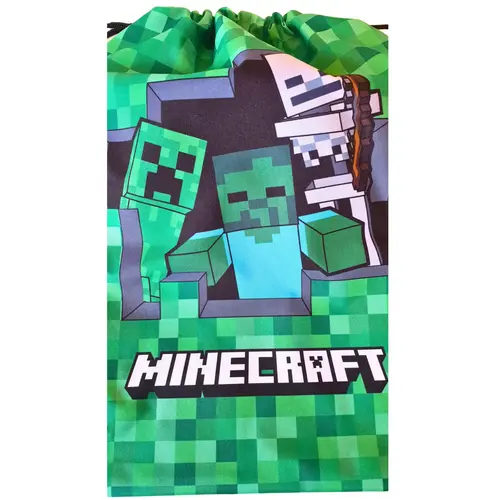 Minecraft Minecraft Gymtas Kinderen – Sporttas met Trekkoord – Officiële Minecraft Gymbag voor School en Sport