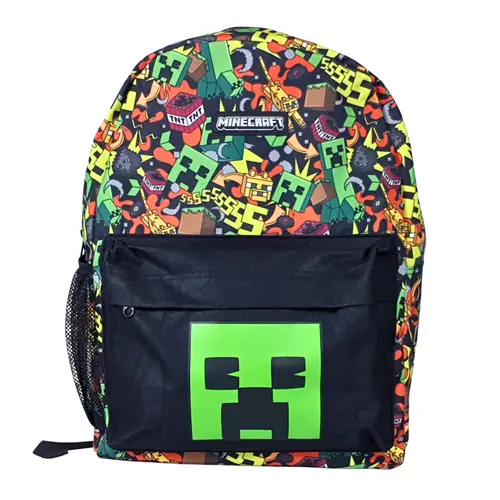 Minecraft Minecraft Backpack for Boys and Girls – Creeper School Backpack with Front Pocket and Bottle Holder – Officially Licensed