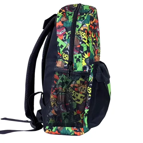 Minecraft Minecraft Backpack for Boys and Girls – Creeper School Backpack with Front Pocket and Bottle Holder – Officially Licensed