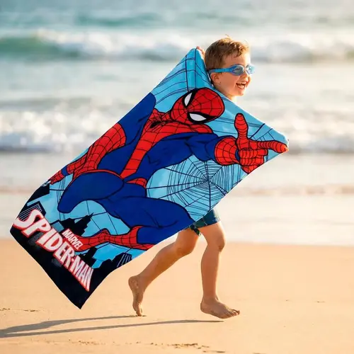 Marvel Spiderman Beach Towel and Goggles Set – Polyester Towel – Quick Dry – Beach and Pool