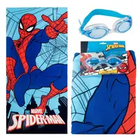 Spiderman Strandtuch Set mit Schwimmbrille