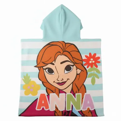 Disney Frozen Poncho Elsa und Anna – Badeponcho Kinder – Strandponcho – Schnelltrocknend – Polyester – Mit Kapuze