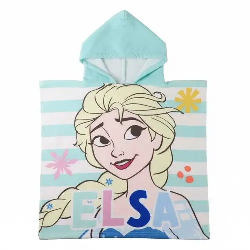 Disney Frozen Poncho Elsa und Anna – Badeponcho Kinder – Strandponcho – Schnelltrocknend – Polyester – Mit Kapuze